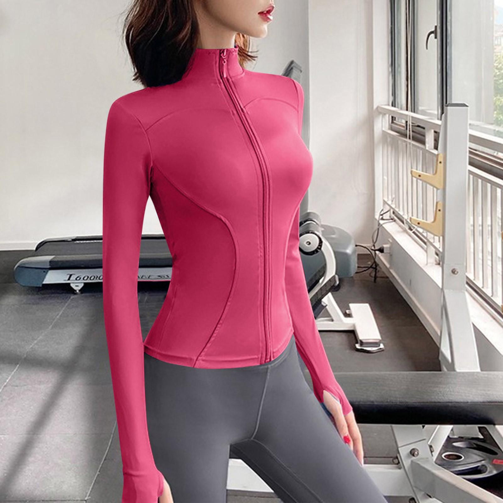 

Женская быстросохнущая спортивная куртка для йоги XL горячий розовый