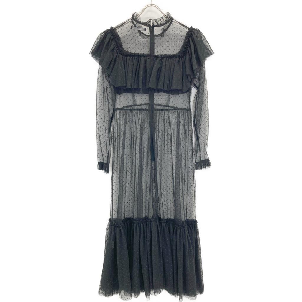 TSURU BY MARIKO OIKAWA Black DR-2230890 Lace One Piece Dress Not Written blackUsed