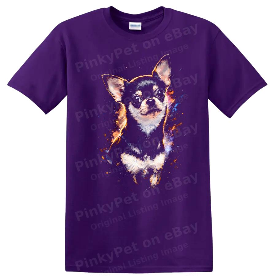Chihuahua Dog Painting Colorful Art T Shirt Cute Dog Lover Tee