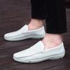 Leather Men Shoes Luxury Designer 2026 Casual Slip On Flats Penny Loafers Men Moccasins White Male Driving Shoes Chaussure Homme