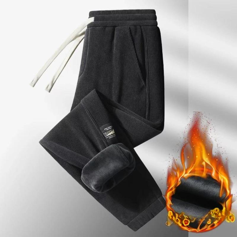 Corduroy Men's Thick Casual Pants Outdoor Warm Fashion Stretch Sports Pants Joggers Comfortable Bound Feet Sweatpants