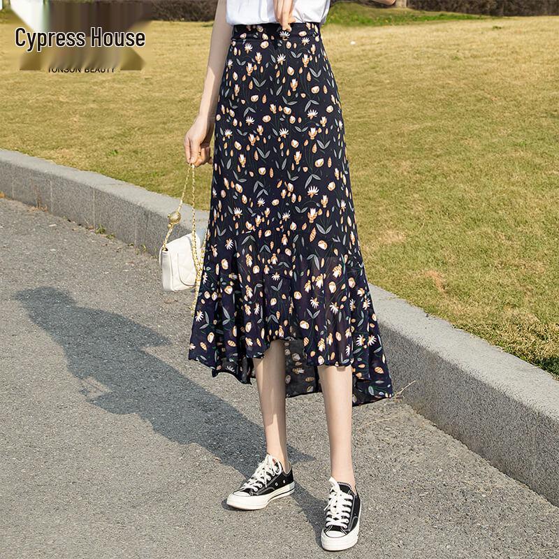 Цветочная юбка-русалка Sibaishi с высокой талией XXL