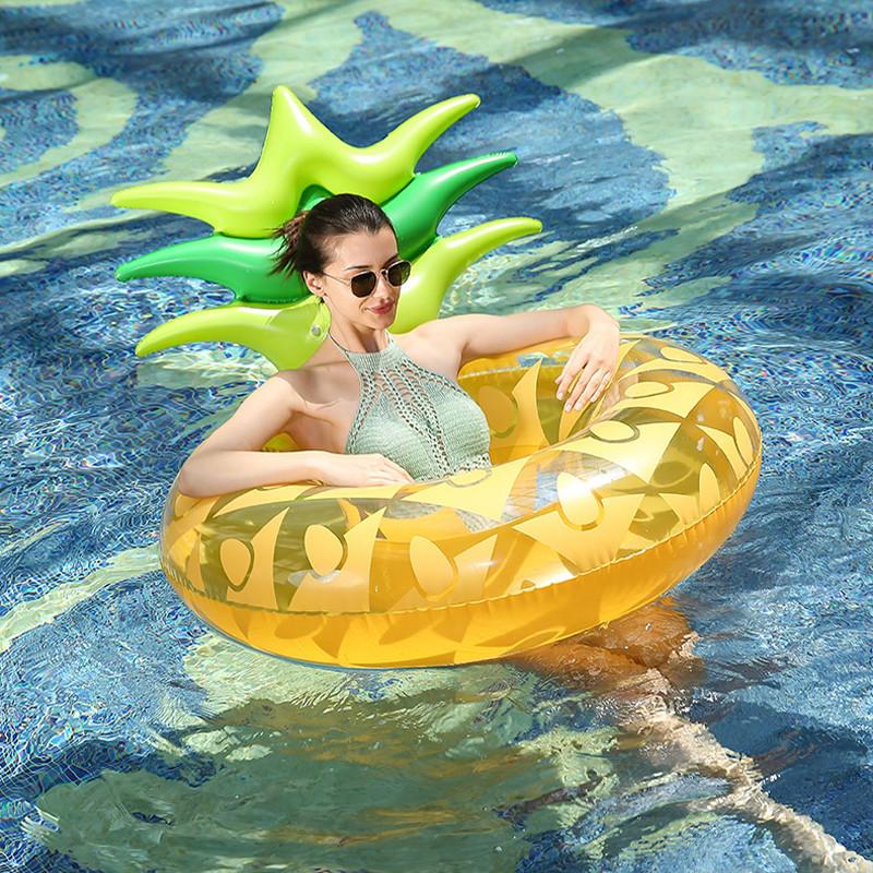 Circle Swimming Adult Thickened Pvc Inflatable Backrest With Pineapple Handle
