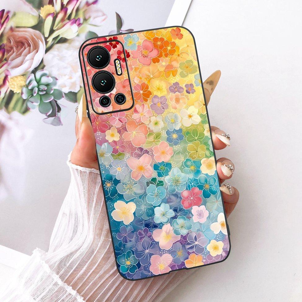 Phone Case For Infinix Hot 12 Cover Silicone Cute Cat Fashion Funny Painted Casing For Infinix X6817 X6817B