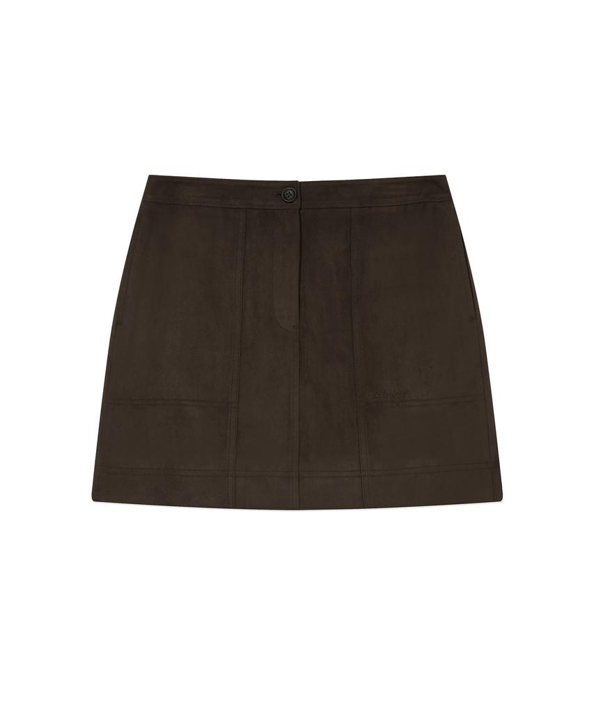 Covernat Woman Suede Mini Skirt Brown
