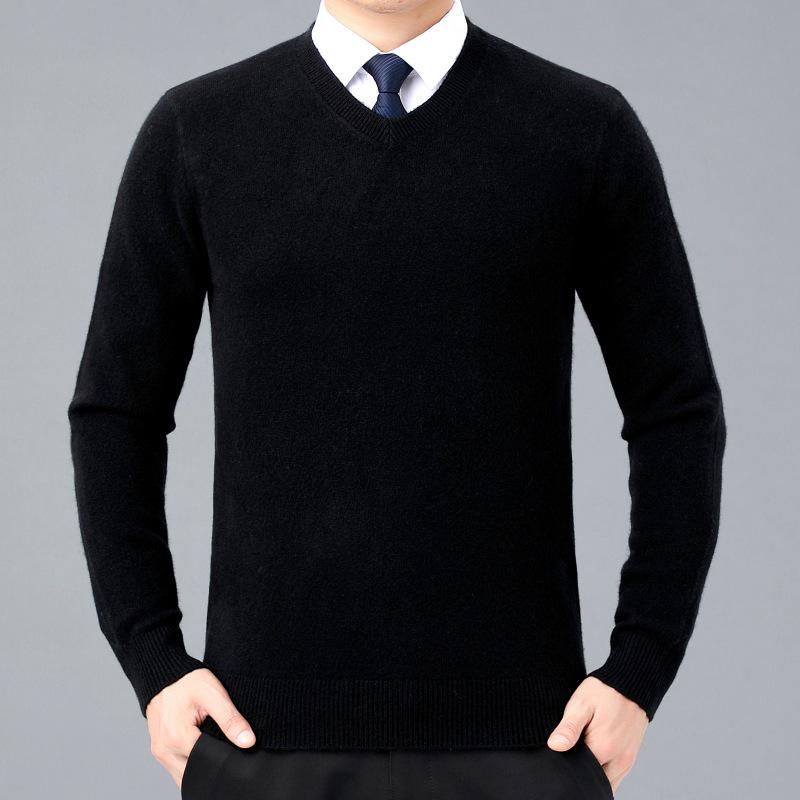 2025 Herren V-Ausschnitt Kaschmirpullover: Dick, Warm, Business Casual für Herbst/Winter