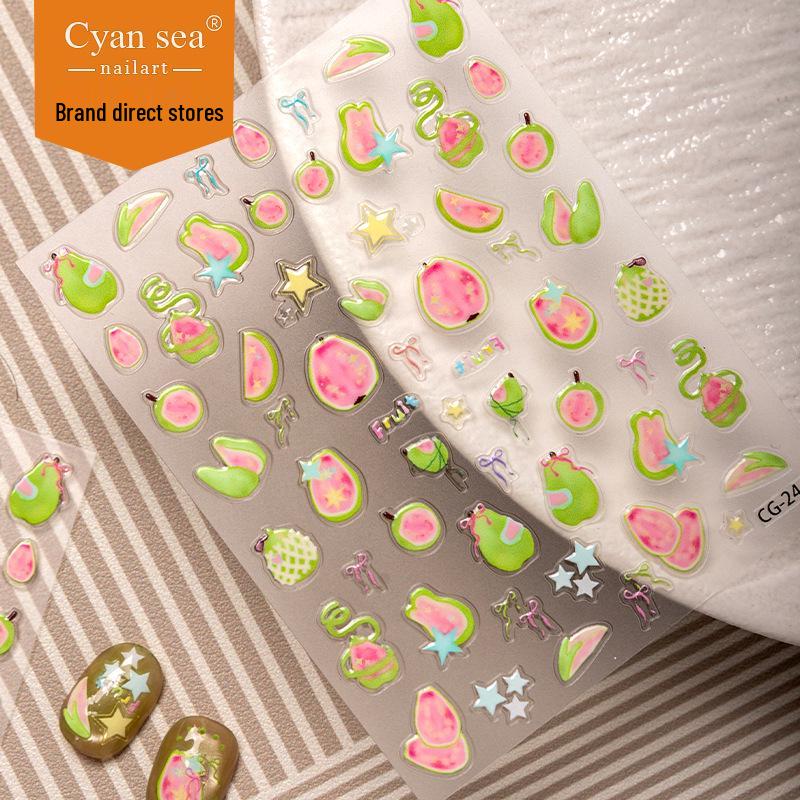 Cyansea Small Star Bow Pomegranate Jelly Stickers - Cute DIY Decor CG-244