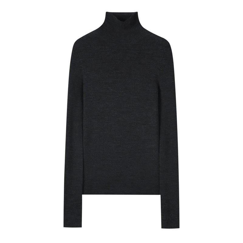 Women's Seamless Wool Turtleneck Knit Base Layer Shirt