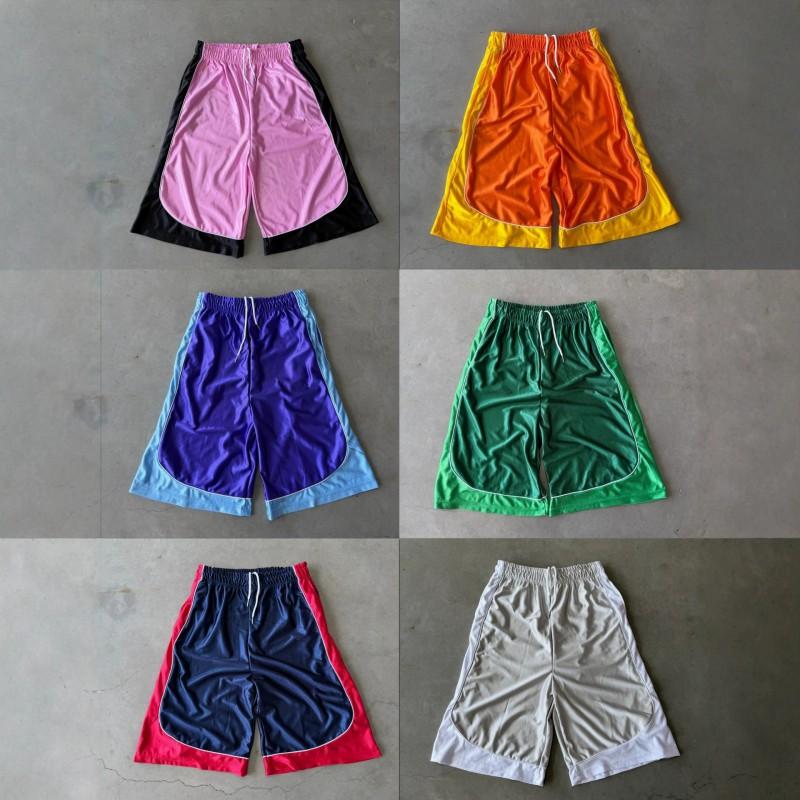 Color Block Casual Shorts Men Women Loose Thin Streetwear
