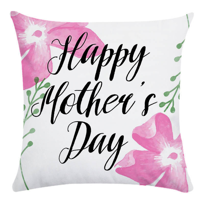 Creative Mother'S Day Letter Patterns Digital Printing Short Plush Pillow Covers For Car Sofa Office Cushion Cover Home Goods