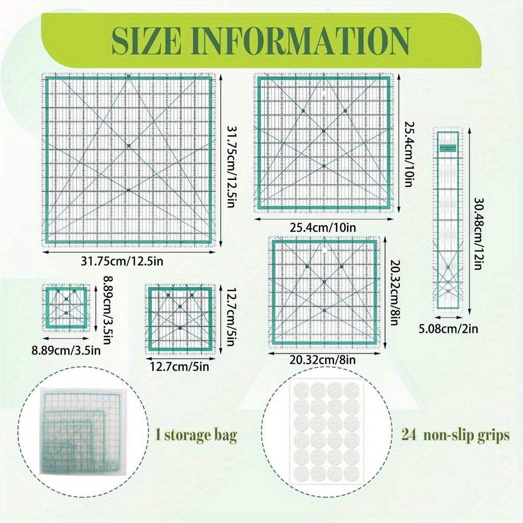 Professional Acrylic Quilting Ruler With Measurement Markings Patchwork Templates For Fabric Cutting Sewing Project