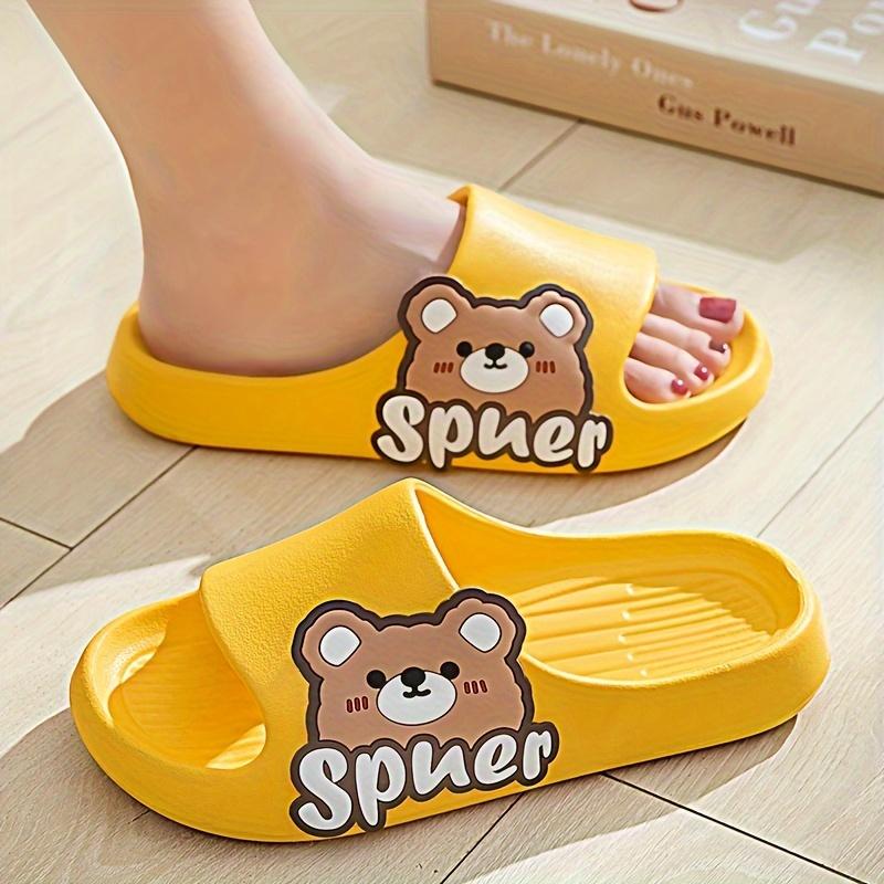 

Милые слайды EVA с изображением мультяшного медведя: Унисекс, удобная мягкая подошва, универсальность в помещении и на улице, идеально подходит для любого сезона 26cm