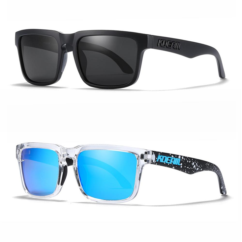 2PCS - KDEAM Brand Original Design Men Square Polarized Sunglasses Fishing Fashion Women Sun Glasses Colorful Eyewear