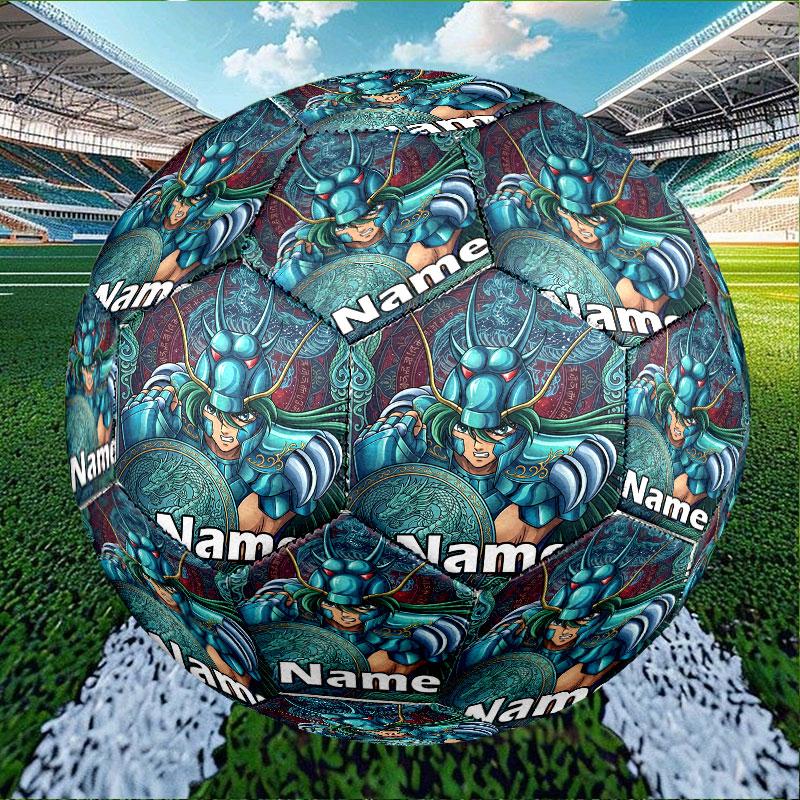 Custom Name Personalized Saint Seiya Print Size 5 Soccer Ball Training & Match Football, for Team, Kicking, Gift for Football Enthusiasts