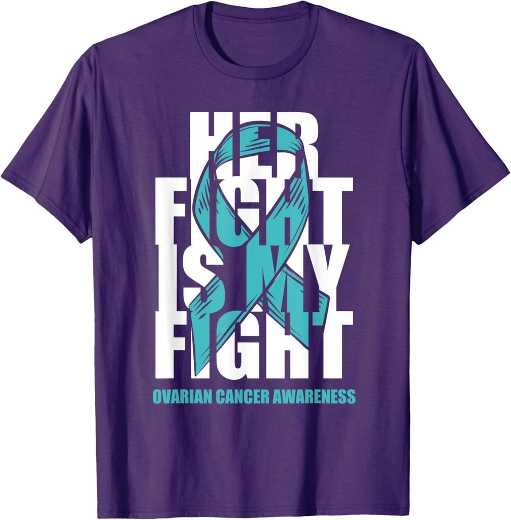 Month Teal Ribbon Her Fight Gift Design Solidarity Unisex T-Shirt