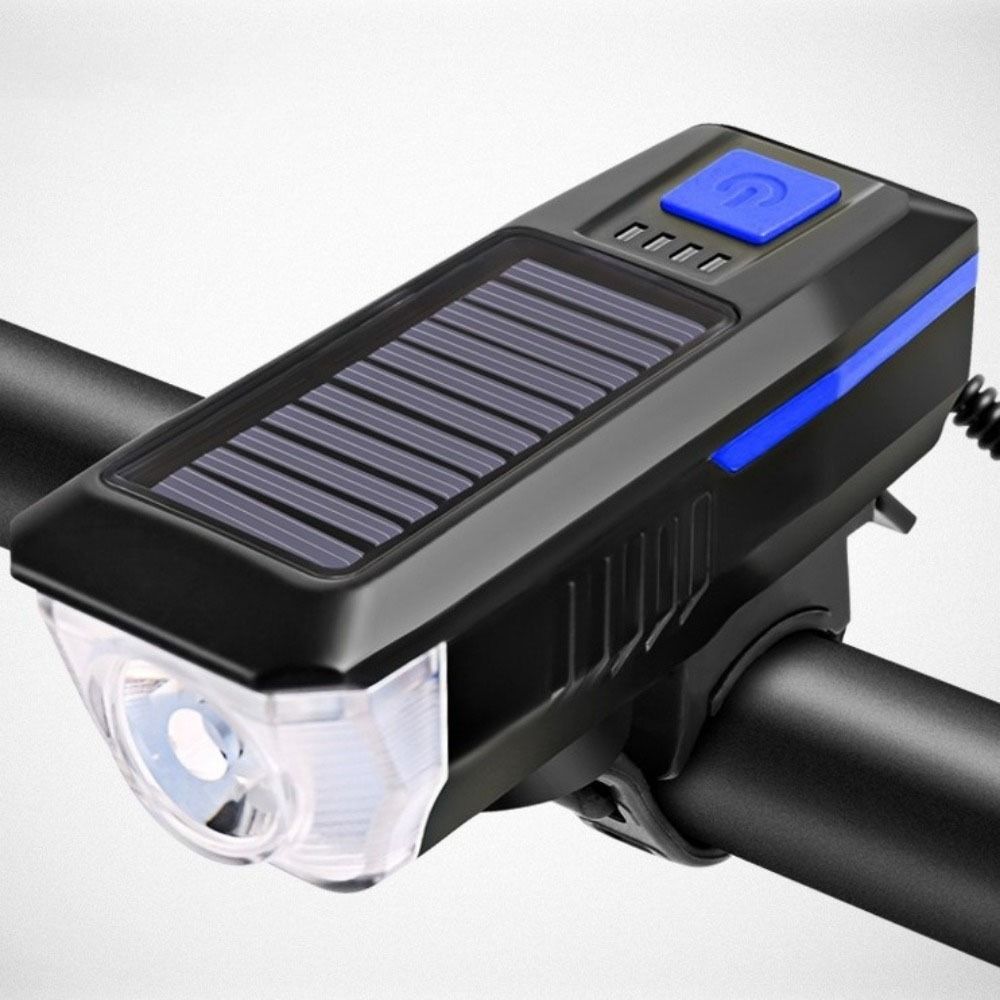 Power Display Bike Headlight 3 Modes Bike Front Lamp Portable Solar Bicycle Light Road Cycling