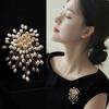 Luxury Exaggerated Elegant Pearl Flower Brooch Pin Badge For Women Girls Fashion Clothes Decoration Jewelry Gifts