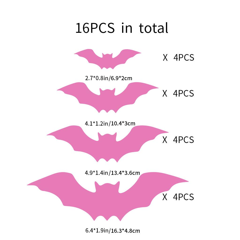Halloween Bat Decor 3D Bat Wall Stickers Decorations Spooky Waterproof Decals for Home Room Halloween Party Supplies