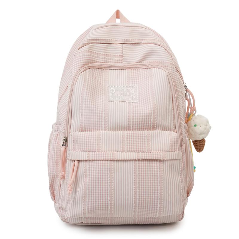Gestreifter Rucksack Schülerrucksack Schultasche Pendler Rucksack mit großem Fassungsvermögen