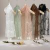 New Lace Long Scarf Embroidered Small Flower Silk Female Korean Version Literary Retro Versatile Decorative Shawl Summer