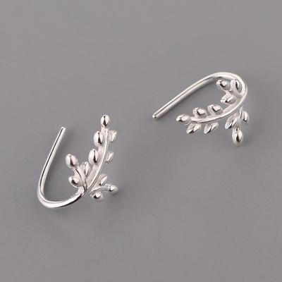 925 Sterling Silber Blatt Ohrstecker Modeschmuck für Frauen Weihnachtsgeschenk Weibliche Pendientes Aretes De Mujer