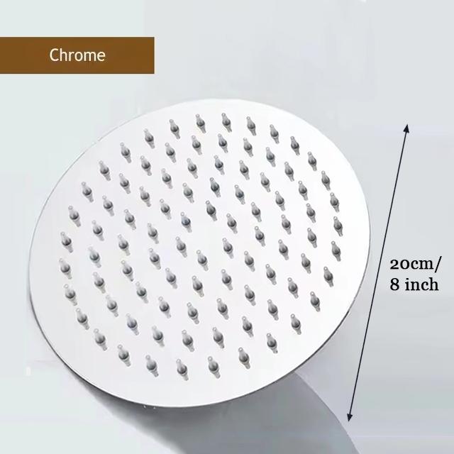 Stainless Steel High Pressure Waterfall Shower Head 8" 12" Black Silver Golden Large Flow Pressure Boosting Bathroom Showerhead