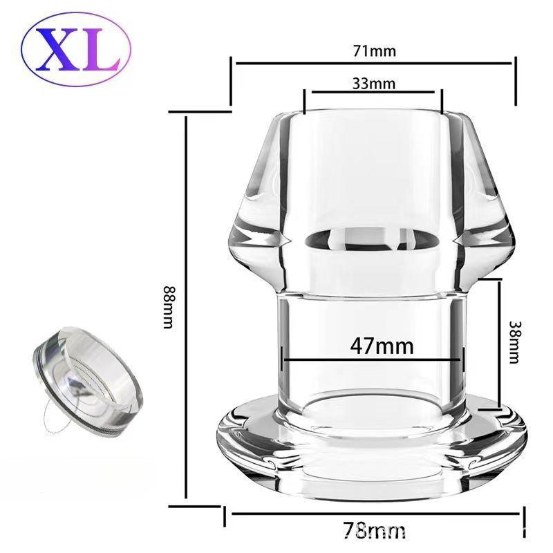 Hollow Anal Plug Transparent Peeping Anal Dilator Vestibular Pull Beads Anal Plug Out Leakage Prevention Liquid Adult Erotic Products