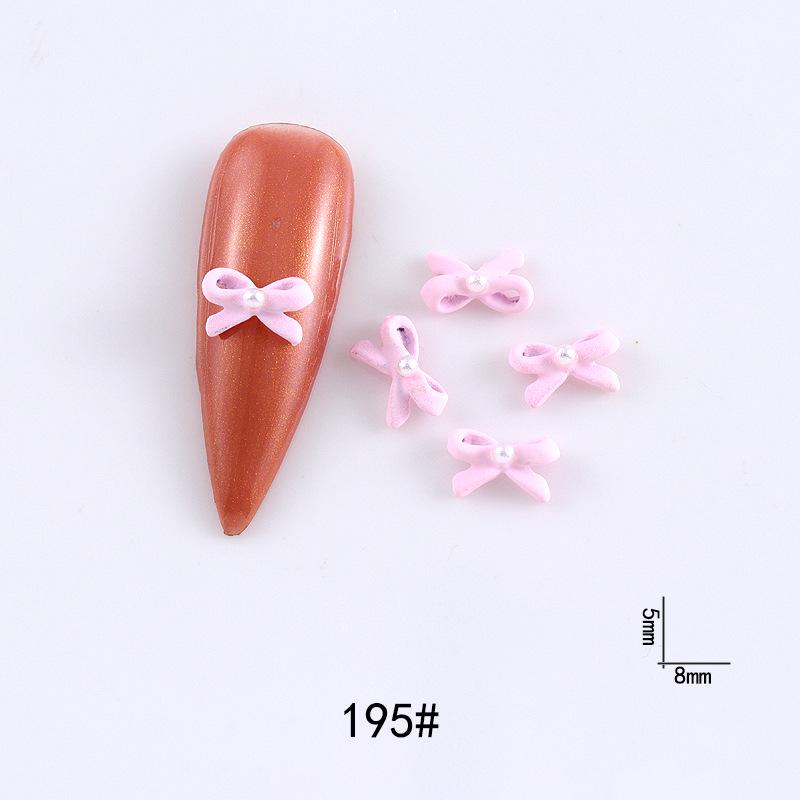 New Cute Bow Heart Nail Art: Frosted Matte Blue & Pink