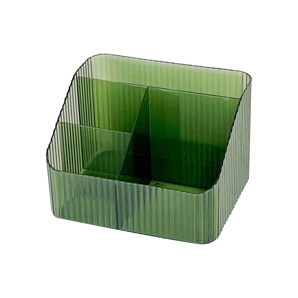 Transparent Trapezoid Cosmetic Organizer Storage Box with Divided Compartments for Bathroom Vanity Desk Countertop