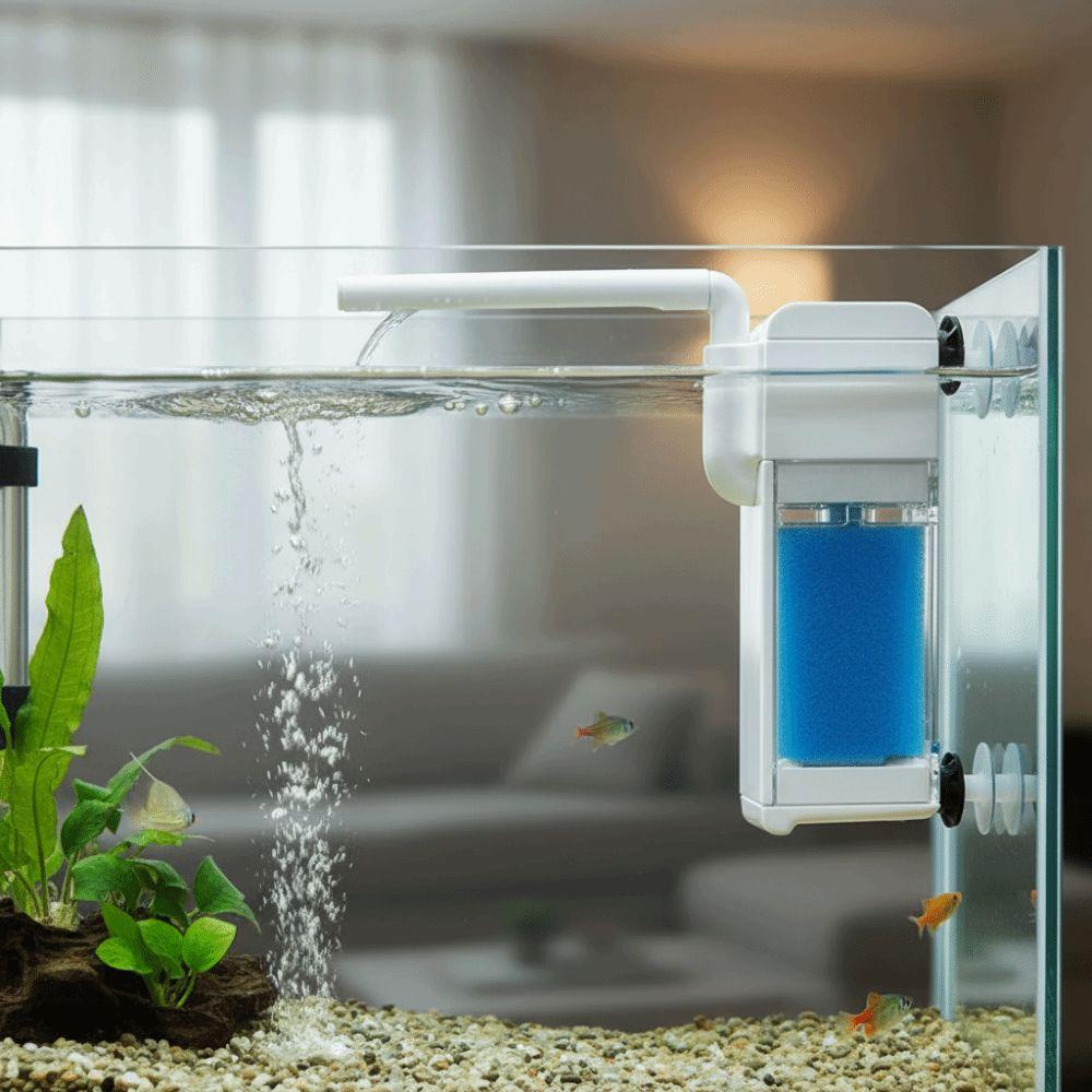 Wall-Mounted Fish Tank Filter Silent Oxygen Pump Rainy Sponge Filter Small Aquarium