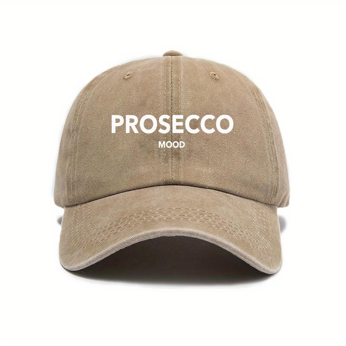 pc EuropeanAmerican Style Washed Distressed Printed Baseball Cap New PROSECCO Printed Baseball Cap for Women Washed Vintage 1pc
