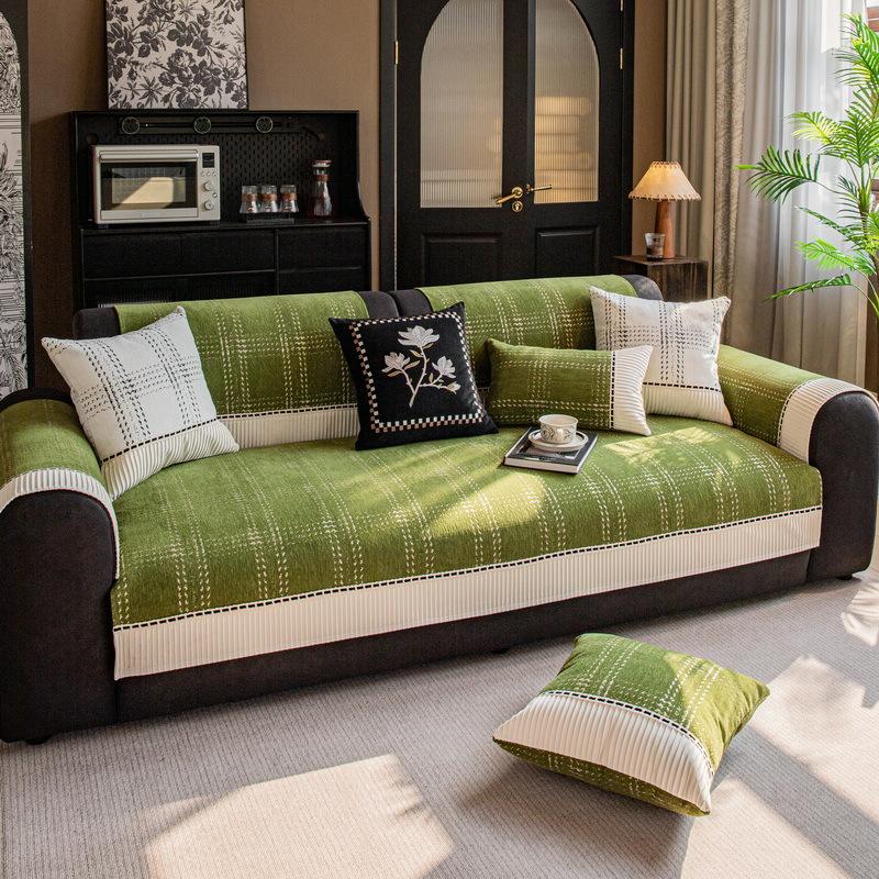 

Xiaoxiang Contrasting Color Sofa Cushion Non-Slip Cover Cloth Anti-Cat Scratch Sofa Towel Sofa Cover New Model Universal In All Seasons 70*70cm