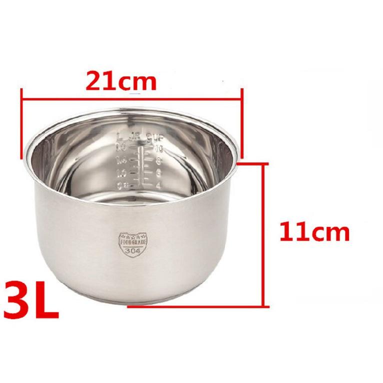 Non Stick Cooking Pot 304 Stainless Steel Rice Cooker Inner Container Replacement Accessories Food Rice Cooker POT