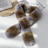 Women's Genuine Rex Rabbit Fur Chinchilla Dyed Breathable Short Scarf Winter Neck Warmer