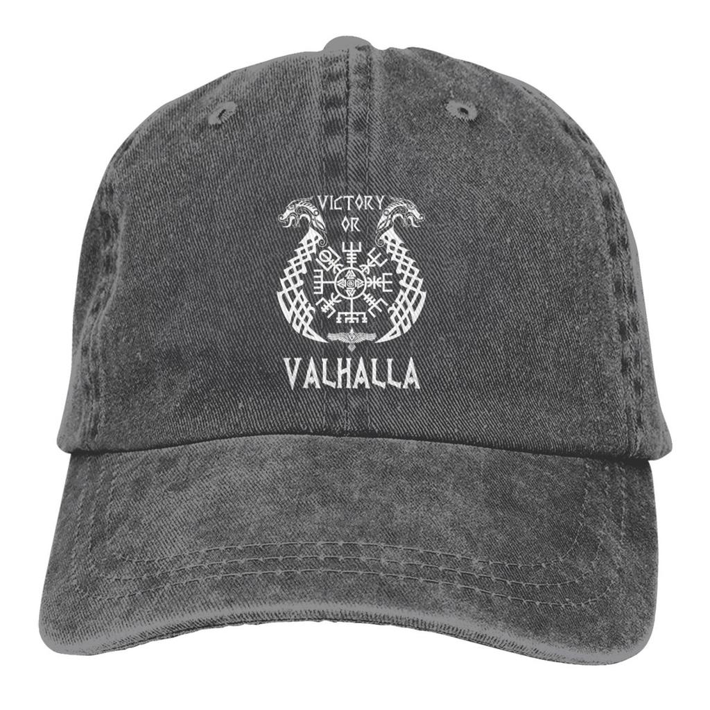 Victory Or Valhalla Baseball Cap Vintage Baseball Hats Unisex Outdoor Adjustable Dad Hats Cap