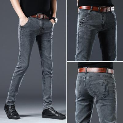 Männer Jeans Hosen Schnüren Denim Hosen Schwarze Hosen Skinny Slim Hip Hop Sportswear Elastische Taille Männliche Hosen