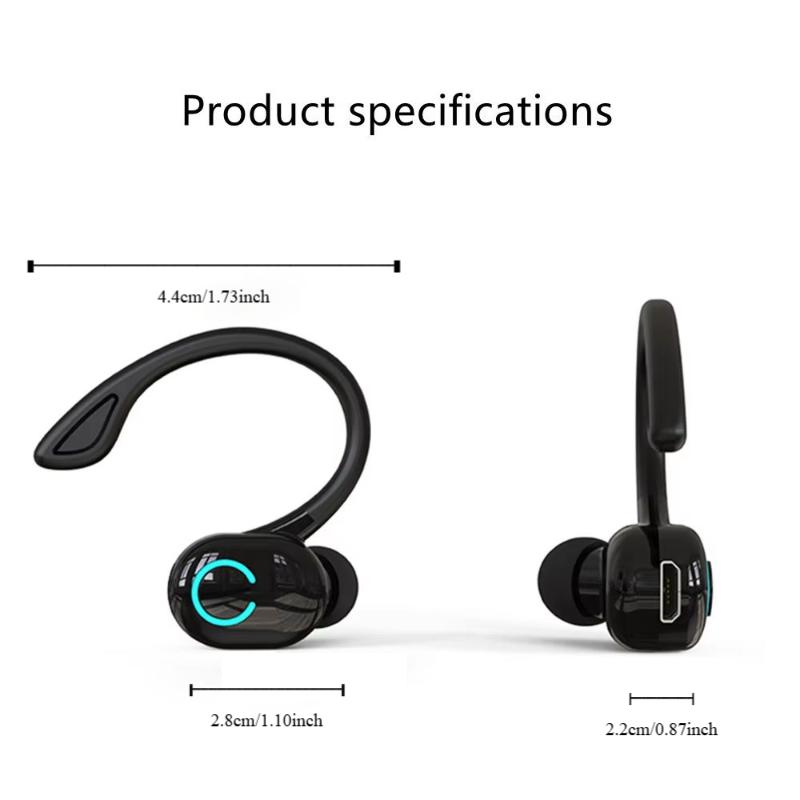Bluetooth 5.2 Bluetooth Headphone Mini with Ear-Hook Wireless Headphone with Charging Cable Noise Canceling Earphones Game
