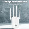 1200Mbps Wireless Fidelity Extender with 4 High Gain Antennas Signal Booster for Home Long Ranges EU Plug