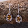 S925 Sterling Silver Natural Color Treasure Amethyst Citrine Topaz Earrings Earrings Women'S Factory