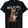 Meowdy Katze Cowboy Katze Country Western Lustiges T-Shirt Vintage Mann Grafik Unisex Dehnbar Mode Stilvoll