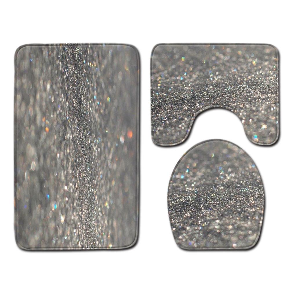 Covor de podea creativ din trei piese pentru toaletă, covor de ușă, covor de baie, covor de ușă moale antiderapant