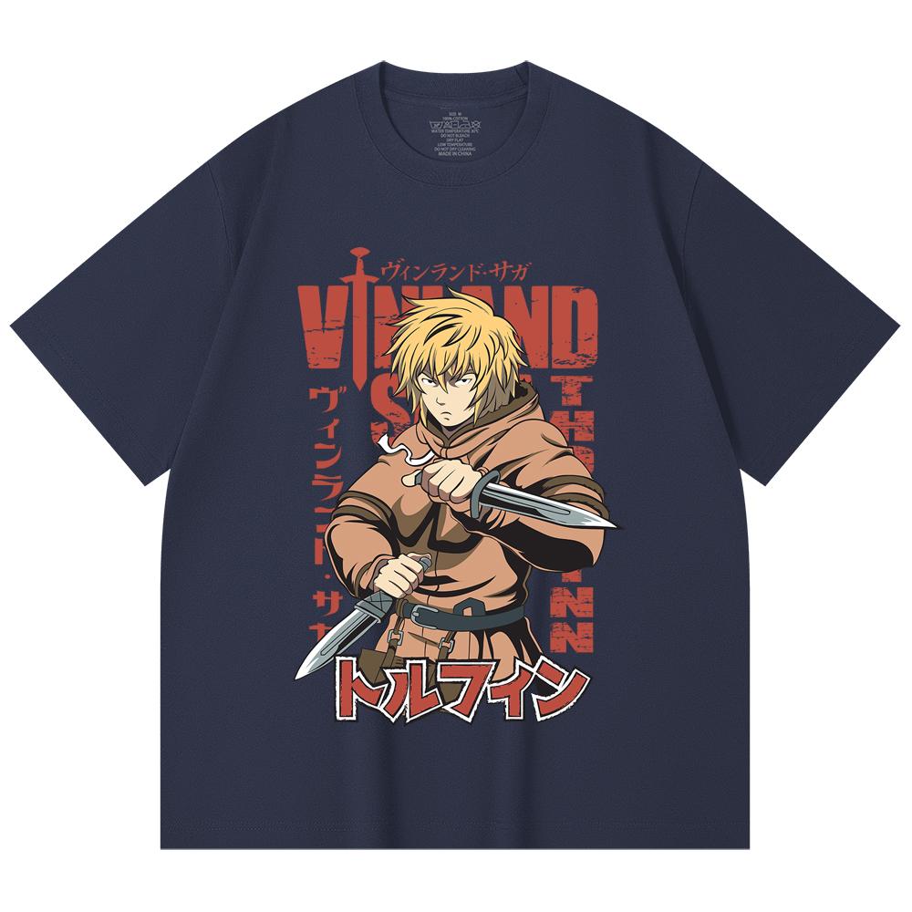 230 Gsm 100% Cotton Vinland Saga V1 Thorfinn Print Unisex Heavy Cotton T Shirt