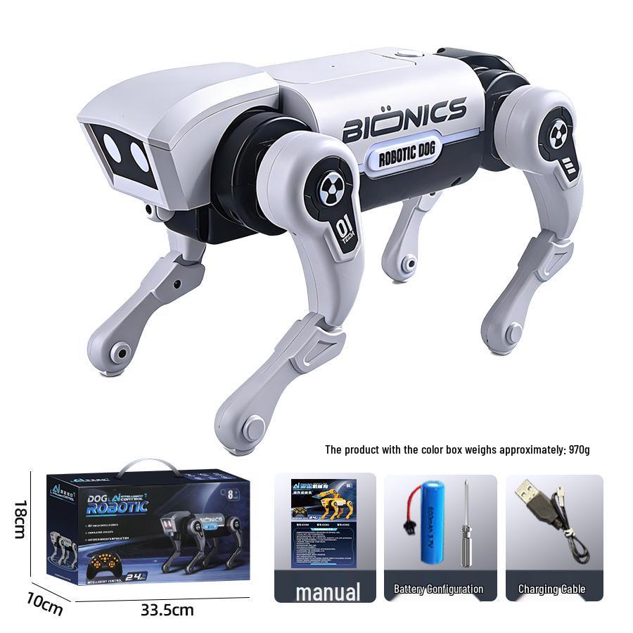 Бионический умный робот-собака 2026: Программируемая электрическая игрушка с пультом дистанционного управления, поющая, танцующая и выполняющая трюки, для детей