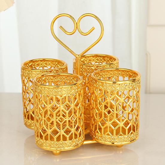 Chopsticks Holder Exquisite Space-saving Wrought Iron Hollow Design Utensil Caddy for Kitchen