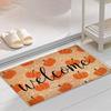 Autumn Theme Door Mat Thanksgiving Pumpkin Maple Welcome Mat Non Slip Bedroom Kitchen Entrance Doormat Floor Rug Home Decor