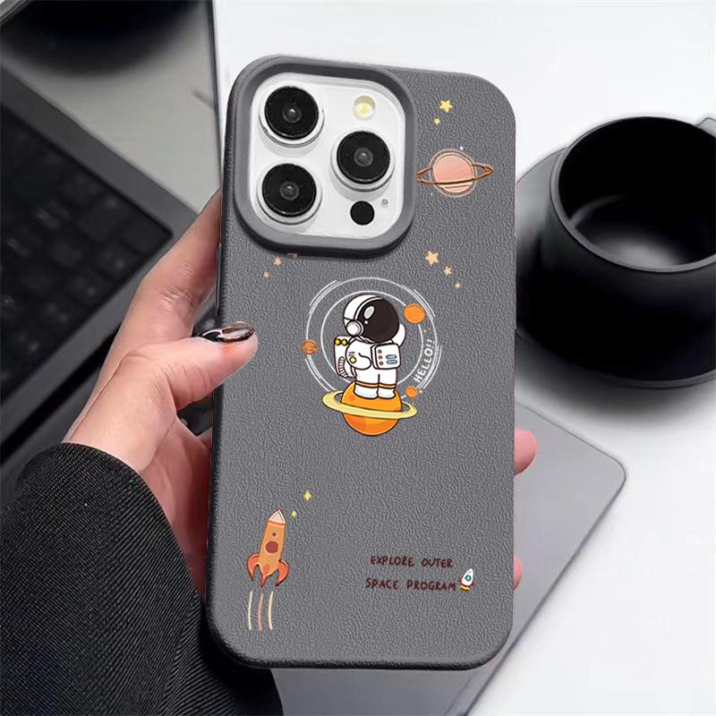 Rocket Astronaut Case For iPhone 16 Pro Max 15 14 13 12 11 Shockproof Slim Soft Silicone Case Cover