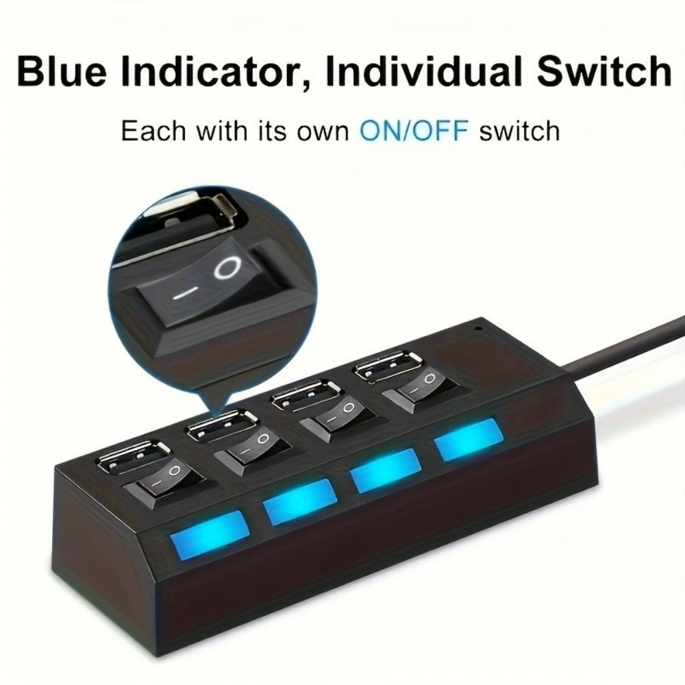 4/7 Port USB 2.0 HUB High Speed Power Adapter Expander Multi Ports USB Splitter With Switch For Laptop PC Computer Accessories