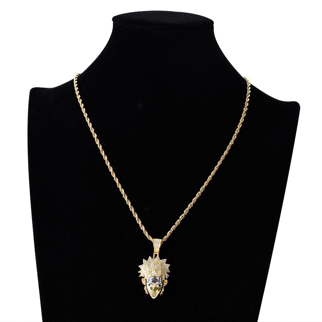 New European and American Hip Hop Micro Inlaid Zircon Pendant Movie Peripheral Hokage Naruto Pendant