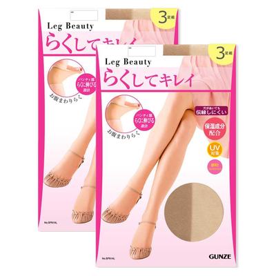 Leg Beauty Stockings Easy Stretch Fit SP910 3 Pairs X 2 Sets Natural Beige <6-Pair Set> Women's L-LL
