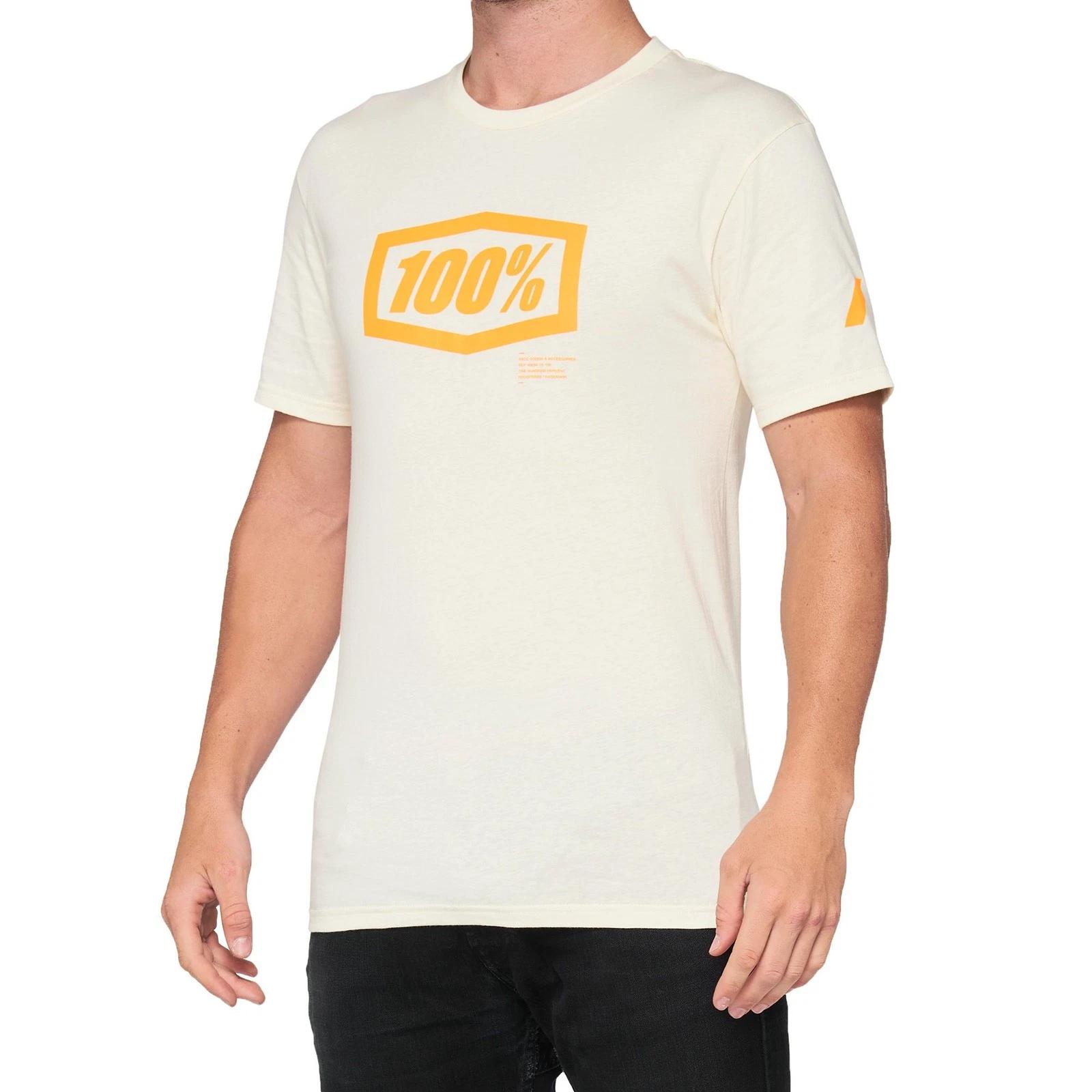 100% Essential T-Shirt Chalk / Orange S 2XL